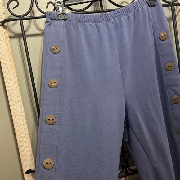 Soft Surroundings Slate Blue Pants with Button Details - Picture 4 of 8